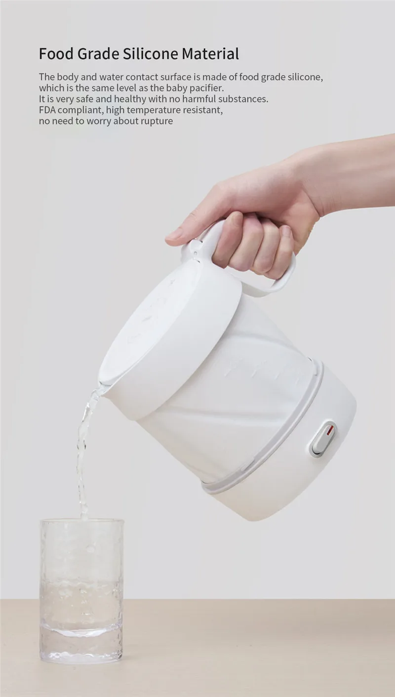 XIAOMI оригинальный HL складной электрический чайник ручной мгновенный нагрев Электрический чайник для воды Автоматическая защита мощности