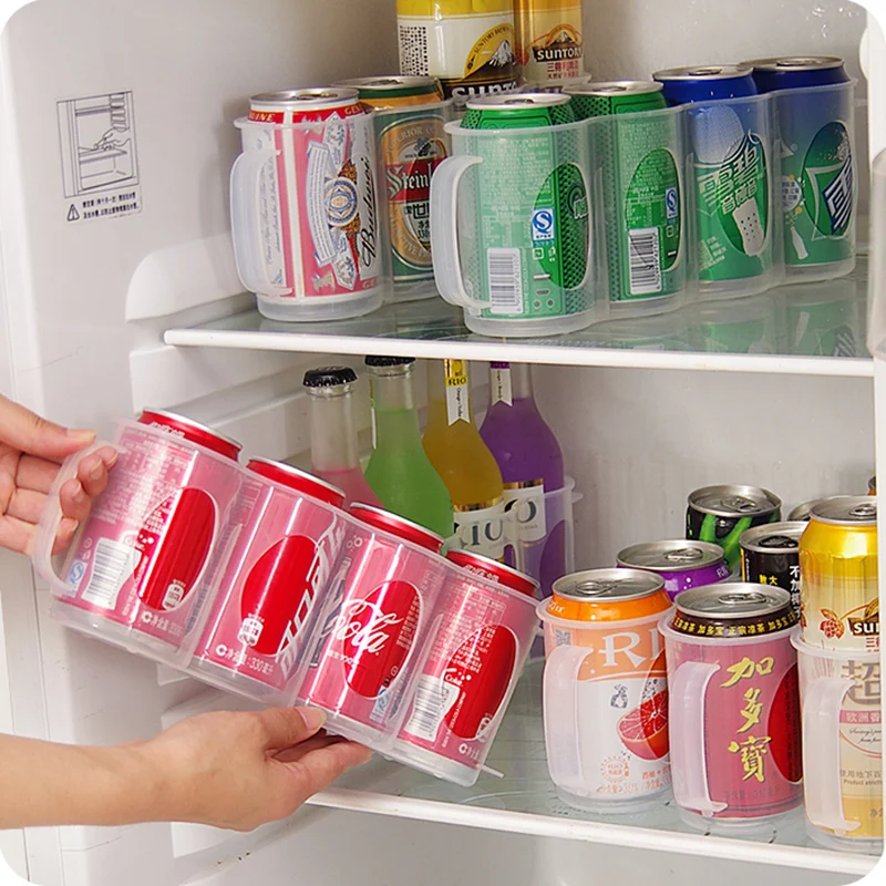 Four Case Organizer Home Kitchen Organizer Refrigerator Cola Storage Box Beverage Space-saving Finishing Kitchen Accessories