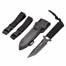 CIMA A17 нож для дайвинга черный нож для подводной охоты полузубчатое лезвие, ABS оболочка/регулируемый эластичный ремешок для ног 2(черного цвета нет