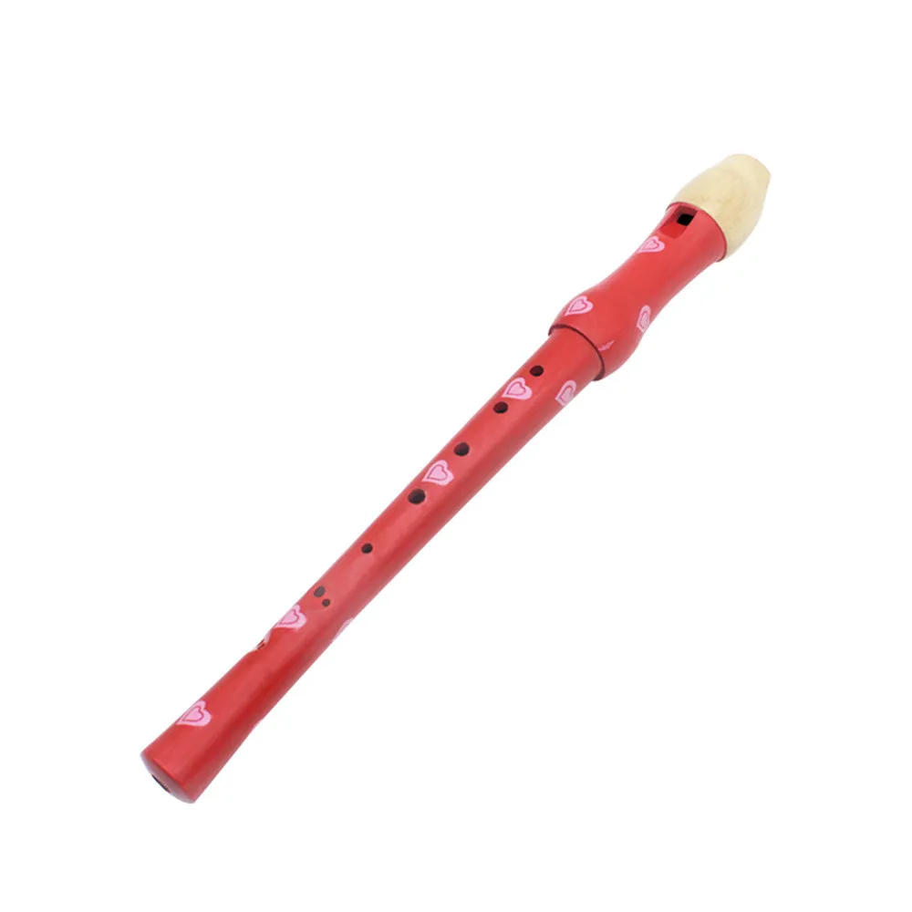 Детский профессиональный музыкальный инструмент, деревянный, восемь отверстий, тройная флейта, деревянный, 8 отверстий, детский тройной кларнет - Цвет: Красный