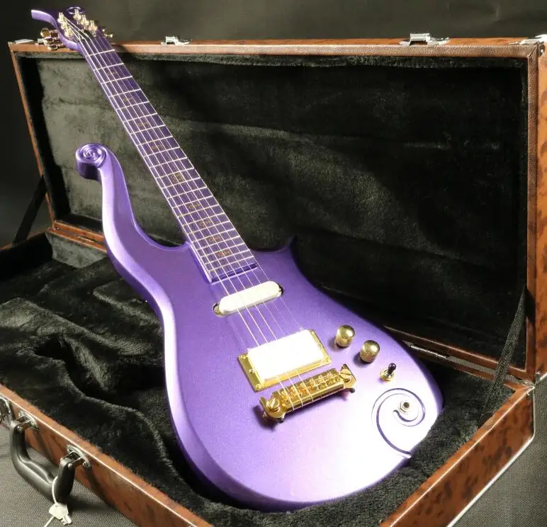

Metal Purple Prince Electric Guitar CNC Made Gold Hardware Wilkinson Tuner Good Job Free Shipping Top Quality