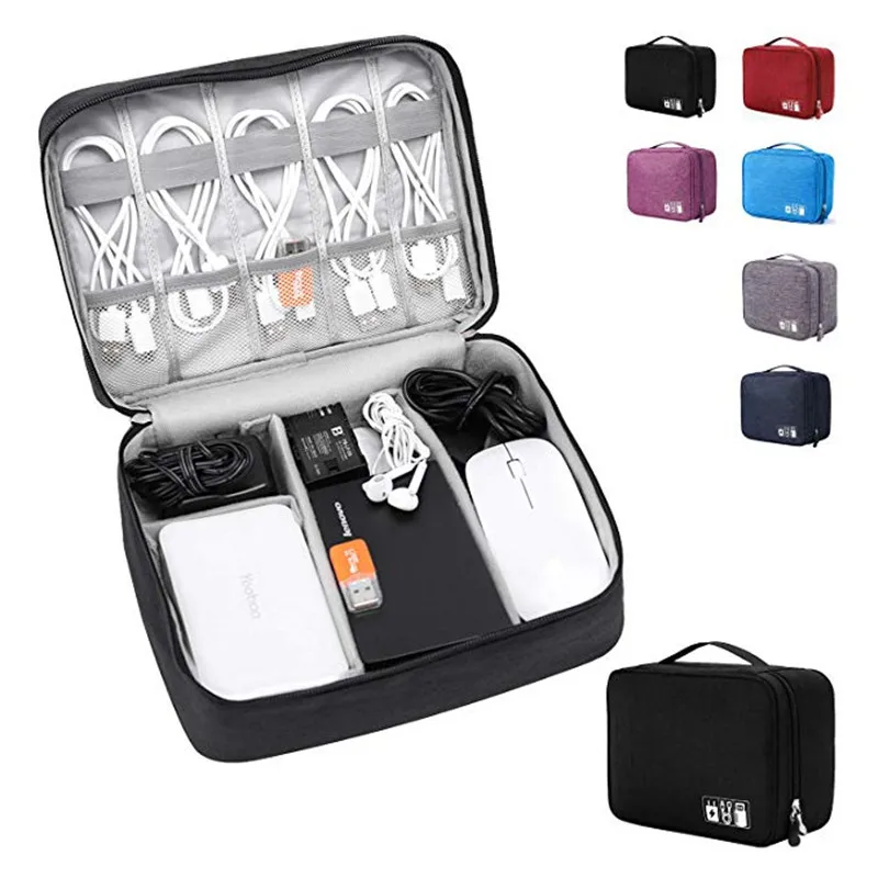 

Travel Cable Bag Portable Digital USB Gadget Organizer Charger Wires Cosmetic Zipper Storage Pouch kit Case Accessories Supplies