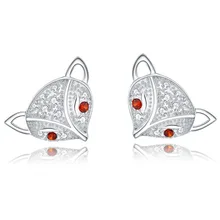 Милые маленькие серьги-гвоздики в виде лисы, 925 пробы, серебряные, повседневные ювелирные изделия для женщин, высокое качество, кубический цирконий AAA