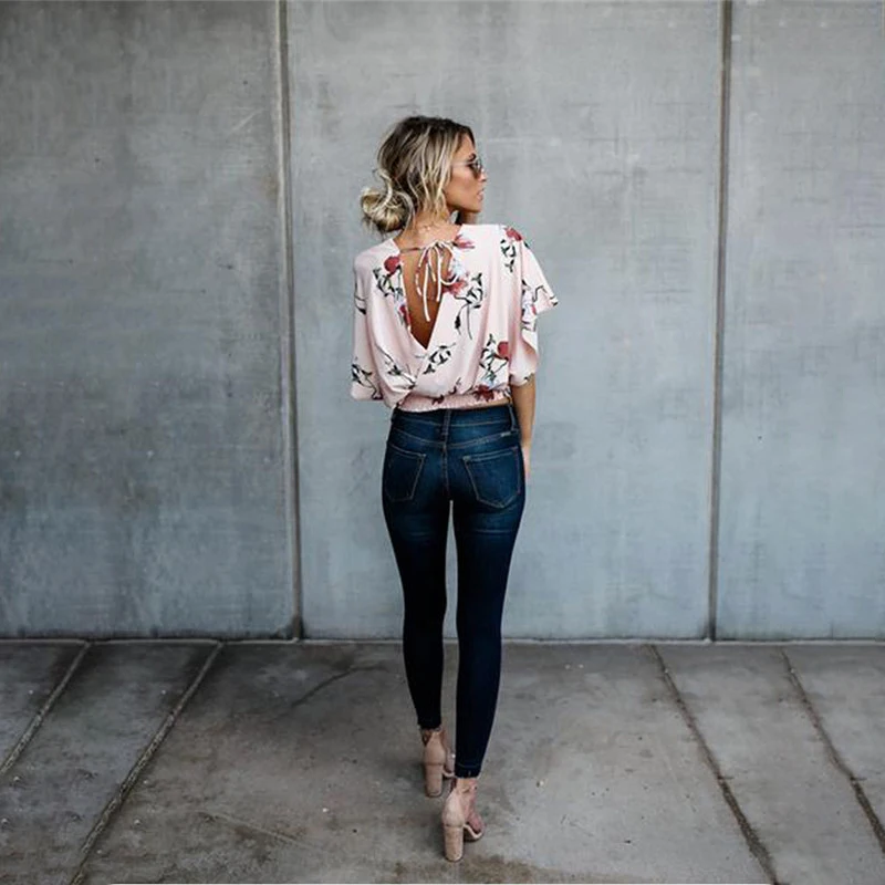 2019 new Classic Distressed Jeans Women Mid Waist Stretchy Ripped True Denim Pants Skinny Pencil Jeans Woman C0990