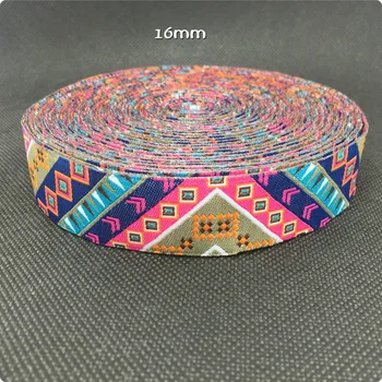 

HOT!!! 2015 NEW wholesale 5/8'' 16mm Wide Chromatic geometry 3D design Woven Jacquard Ribbon dog chain accessories 10yards/lots
