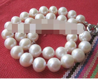 

bjc 0002985 luster 11-12mm natural white round freshwater pearl necklace (C0309)