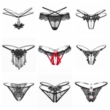 Lingerie feminina transparente, roupa íntima sensual aberta com pérola q001