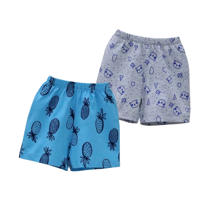 2Pcs/lot Boys Shorts 100% Cotton Clothes for 1 to 5 years old Children print trousers with elastic waist sleepwear clothing boys shorts