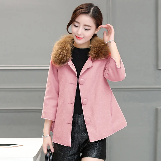 New 2017 Winter Cloak Korean Fashion A Word Jacket Lady Coat Overcoat