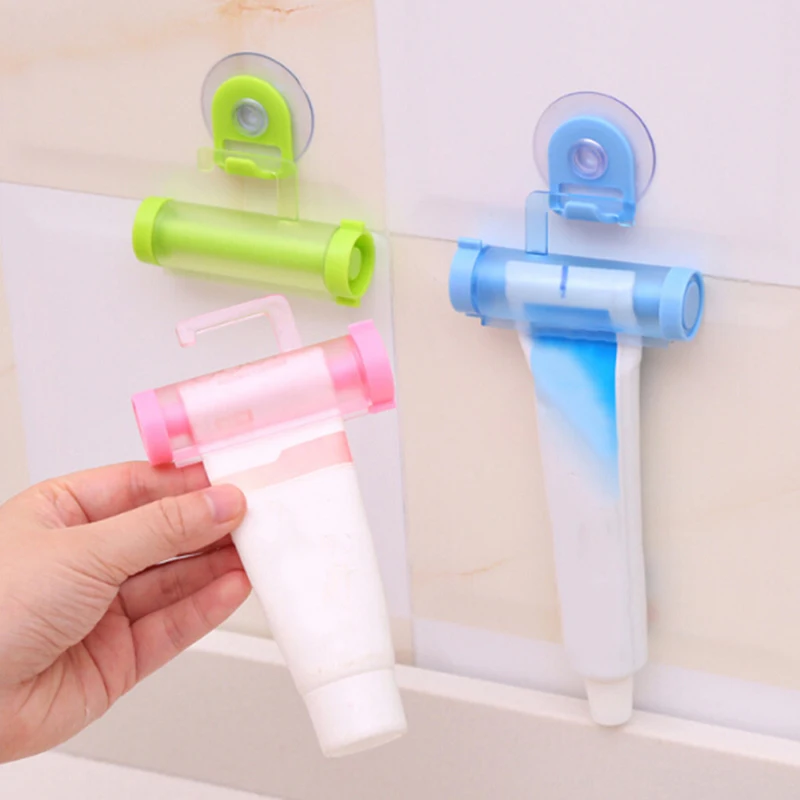 Plastic Toothpaste Holder Bathroom Accessories Random color Rolling