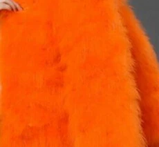 Пусть установка Лидер продаж осень и зима большой размер страуса меха трава жилет дамы рукавов - Цвет: Оранжевый