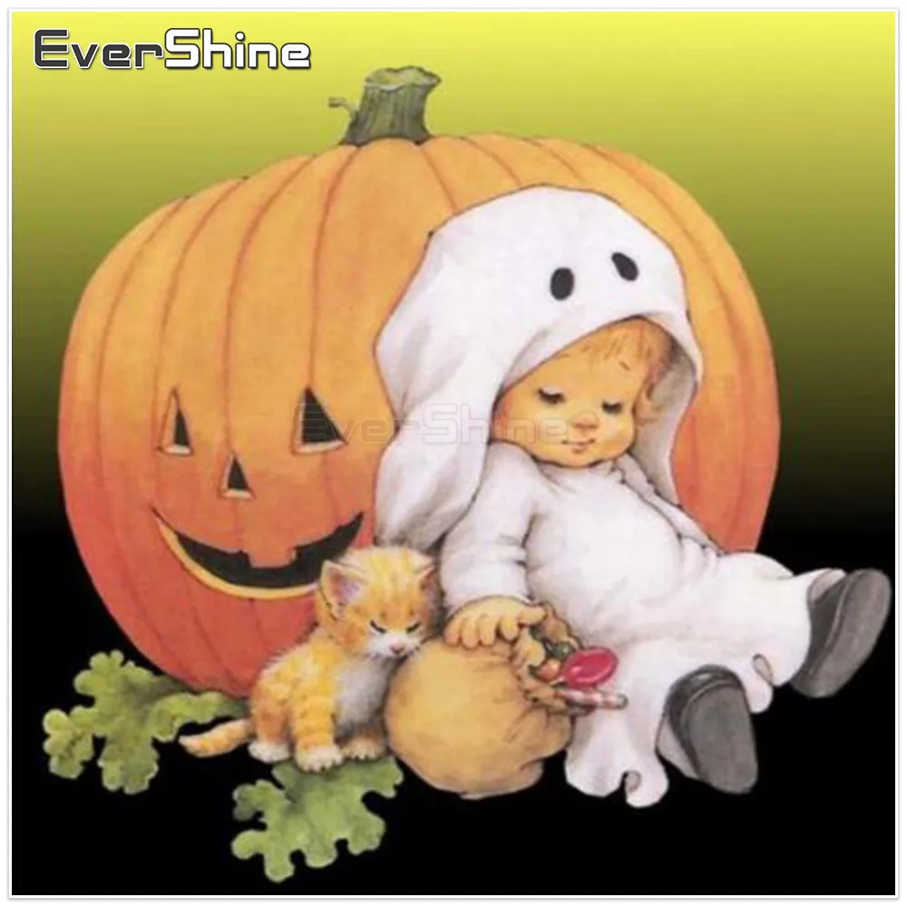 

EverShine 5D DIY Diamond Painting Full Drill Square Cartoon Pattern Diamond Embroidery Cross Stitch Halloween Home Decor New