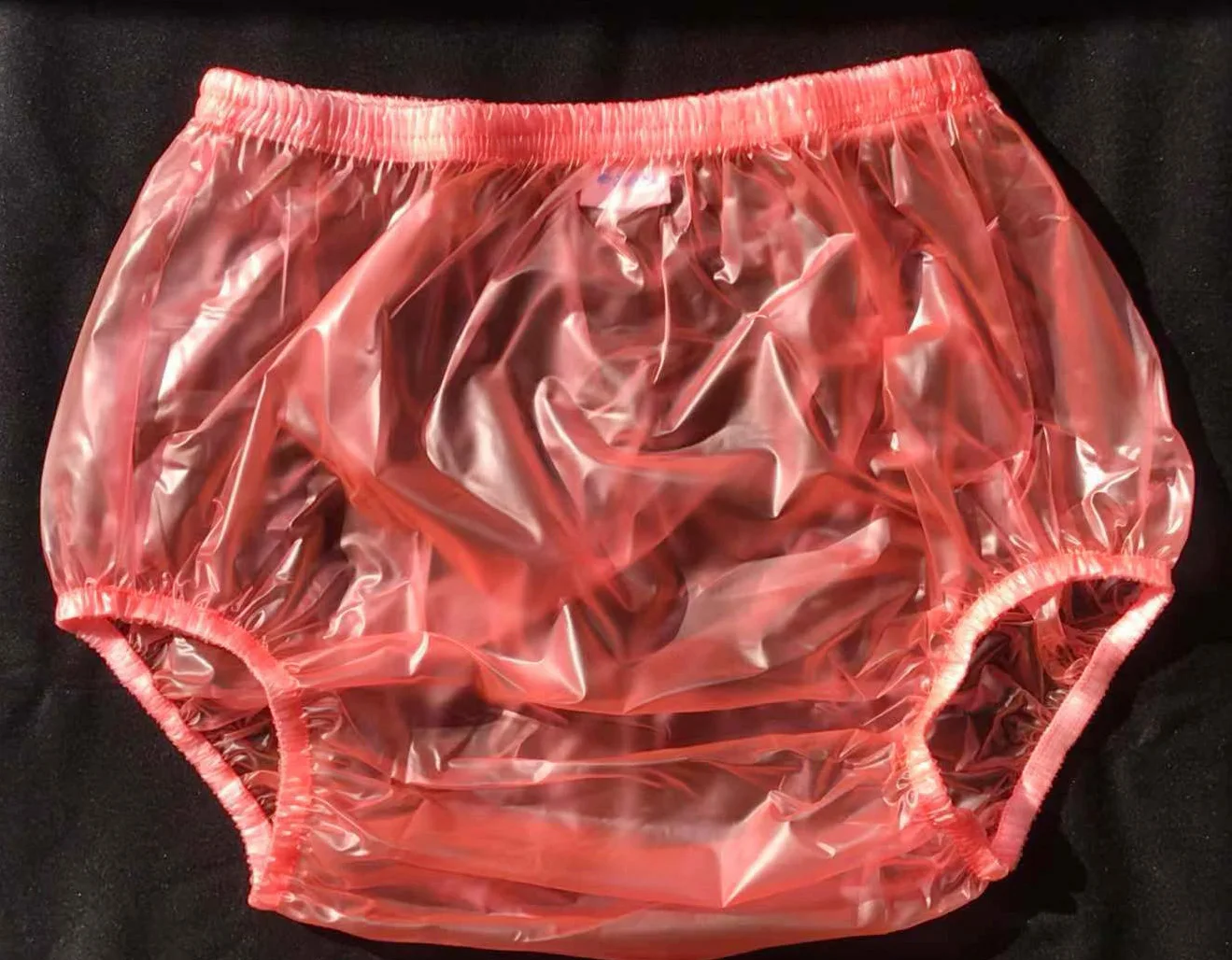 

ABDL Haian Adult Incontinence Pull-on Plastic Pants Color Transparent Pink 3 Pack