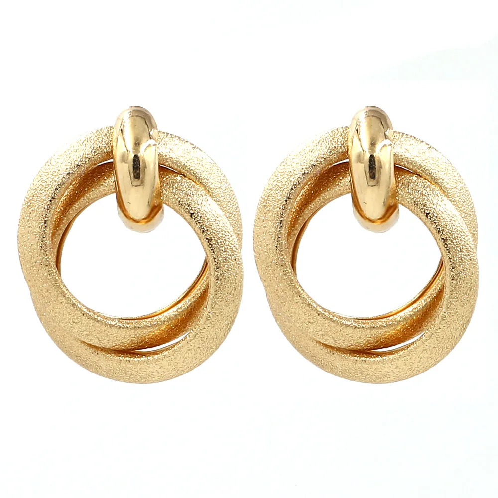 

Rose Gold Grind Arenaceous Buttons Stud Earrings Statement Earrings