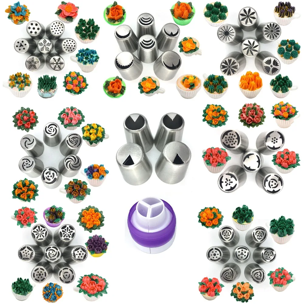49pc large russian tulip icing piping nozzles pastry tips cake decorating tip chart