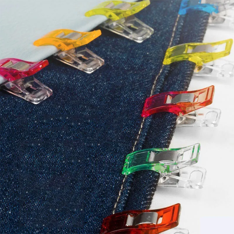 

10pc Job Foot Case Patchwork Fabric Clip Plastic Clips Hemming Sewing Tools Sewing Accessories Knitting Tools Random Color