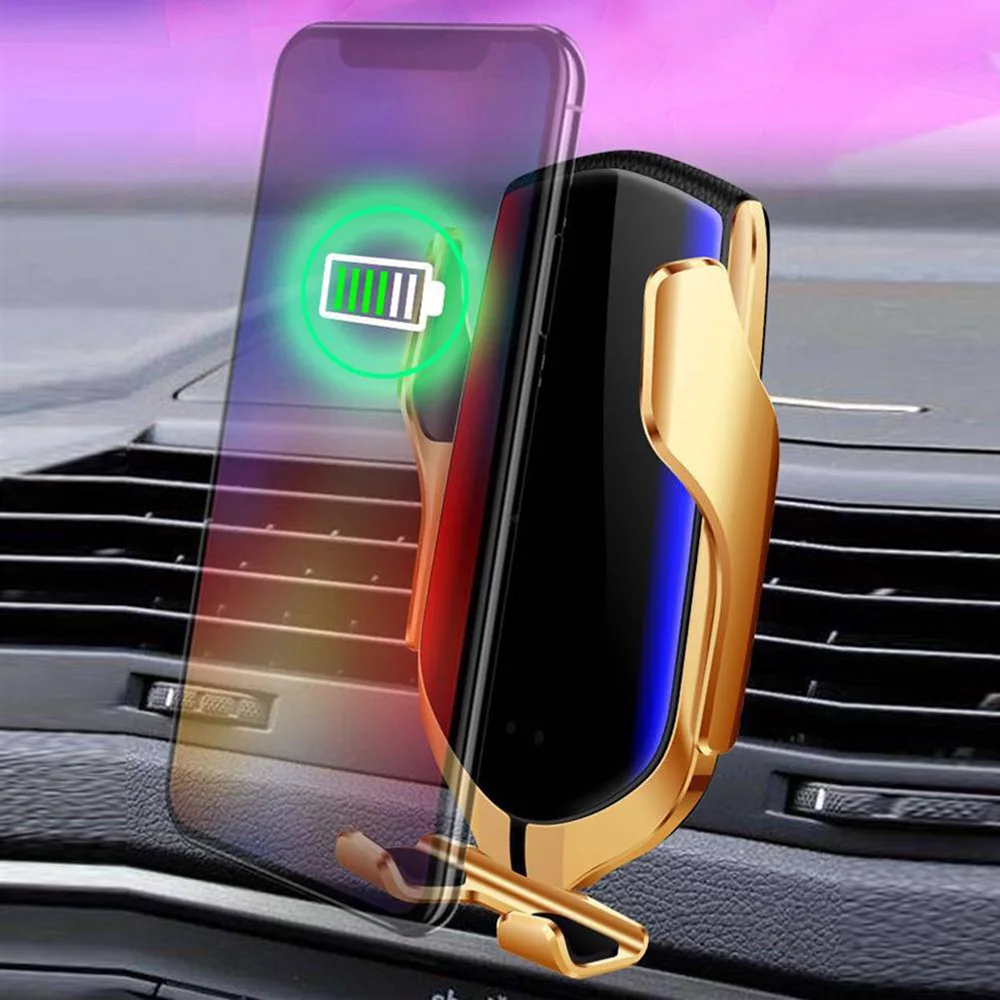 Автомобильное беспроводное зарядное устройство R1 10 Вт Инфракрасный Смарт датчик