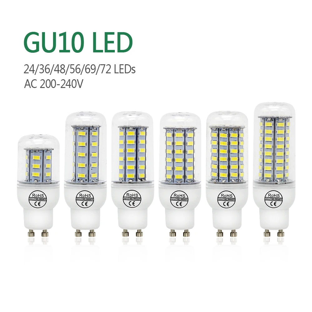 1 шт. светодиодный ная лампа E27 E14 B22 G9 GU10 светильник 220V SMD 5730 люстра прожектор 36 48 56 69