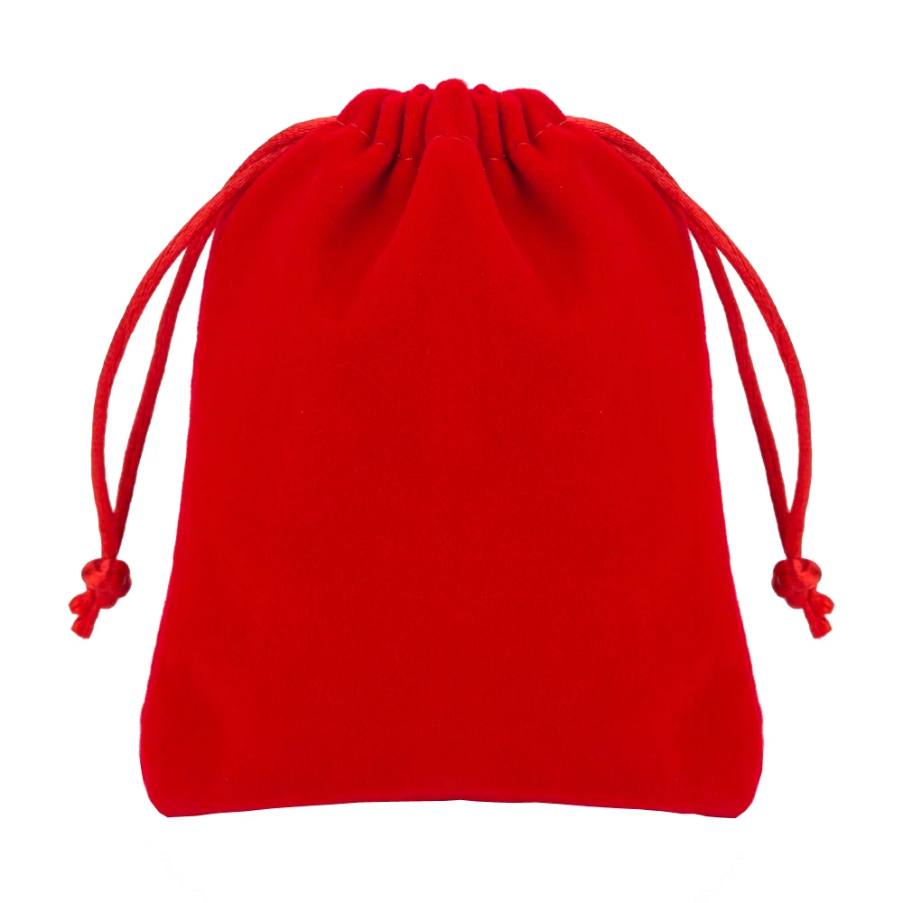 Ювелирные изделия мешок 7x9 см красный бархатный мешок для ювелирных изделий Организатор 50 шт. Свадебные украшения Рождественский подарок