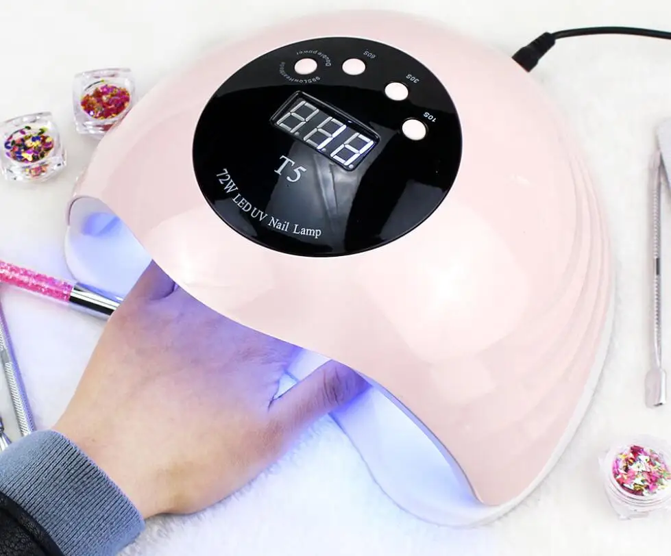 

72W SUN T5 UV Lamp LED Nail Lamp Nail Dryer For All Gels Polish Sun Light Infrared Sensing 10/30/60s Timer Smart For Manicure