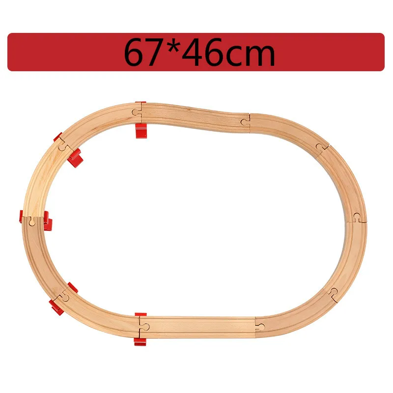Деревянный поезд трек набор совместимых колец трек круговой орбиты аксессуары для сборки Магнитный маленький поезд головоломка игрушки для детей - Цвет: 29