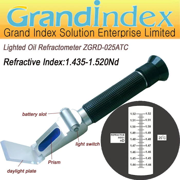 Retail hand held oil Illumination Refractometer ZGRD 025ATC with built