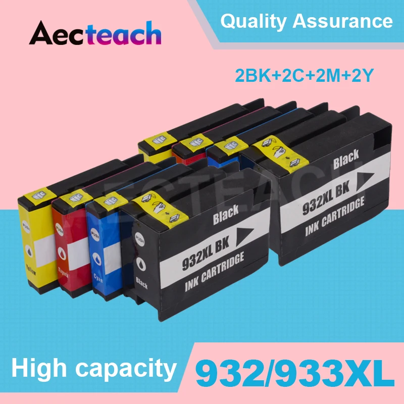 

Aecteach 8PK Compatible For HP 932 933 932XL 933XL Ink Cartridge Officejet 6100 6600 6700 7110 7610 7612 7510 7512 Printer