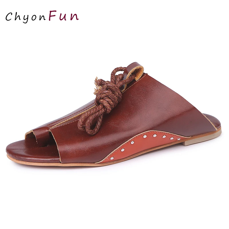

Female Flat Sandals Strips Beach Big Size Sandals Fashionable Khaki Brown Black Sabot 2019