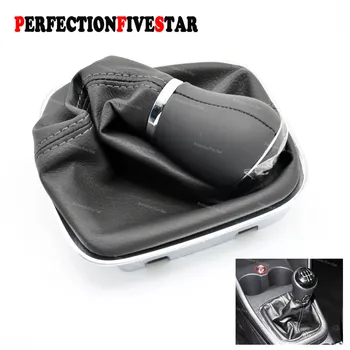 

6CD711113B 5 Speed Gear Shift Knob handle with PU Leather for the Gear Shift Knob Cover For VW POLO 2011 2012 2013 2014 2017