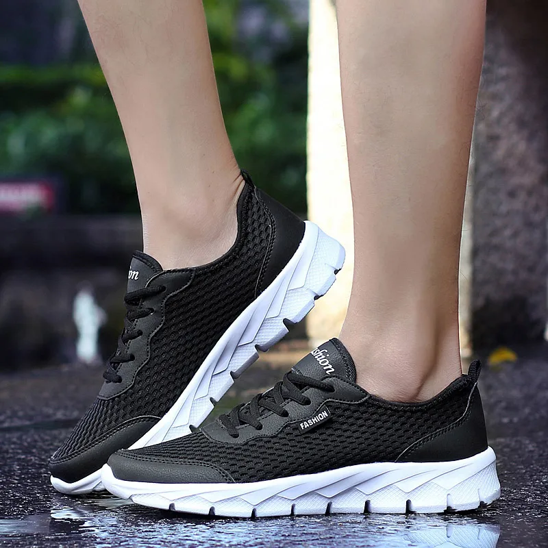 

breathable sport shoes men running shoes lightweight unisex summer mesh sneakers women lace-up jogging training shoes couples