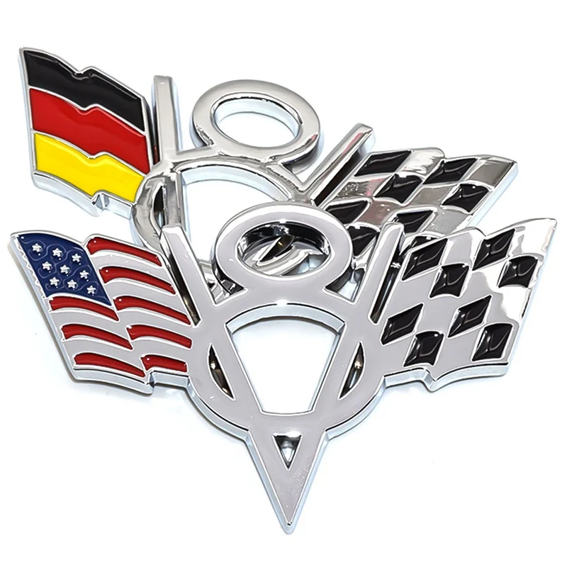 Металлическая 3d эмблема V8 US Flag Moto наклейка с логотипом на автомобиль для