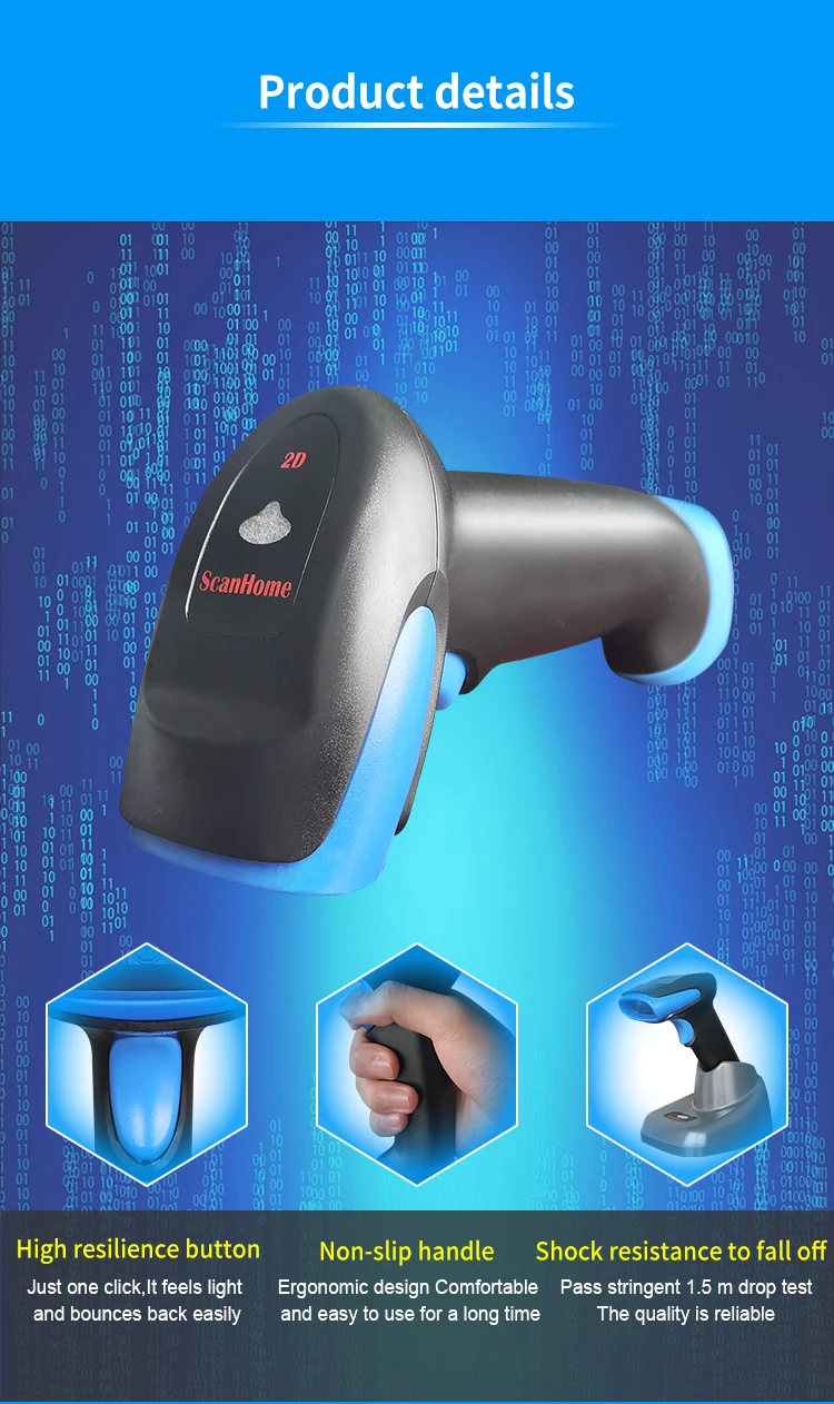 Scanner de Código de Barras sem Fio Dpm sem Fio Scanhome Milhão Pixels - 2d Código Carregamento Automático Sh-5000-ghd 1 1d 14 fio 1 milhão pixels 1d 2d código