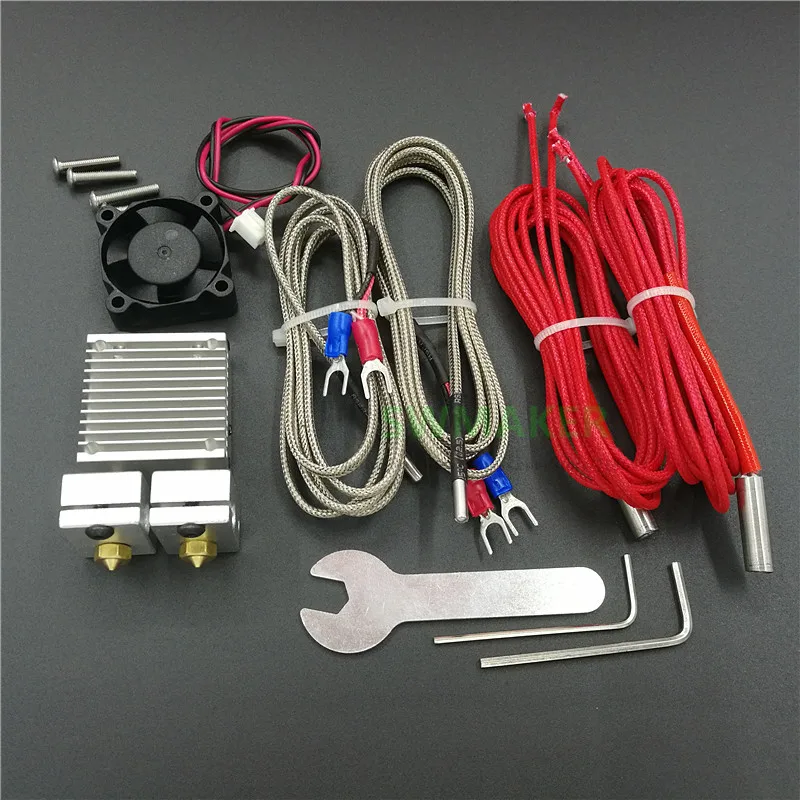 Chimera Plus + Двойная Экструзионная головка 2 в out V6 hotend kit с термопарным кабелем и