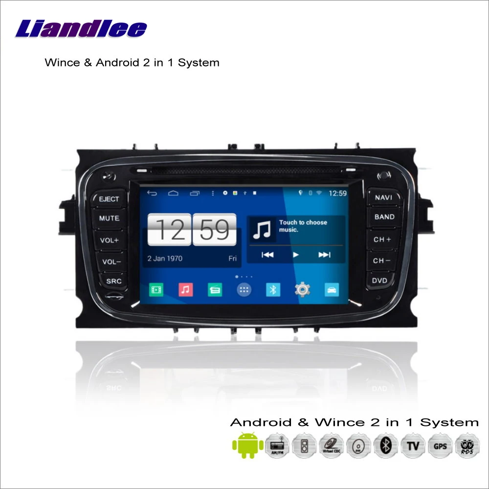 Perfect Liandlee For Ford C-Max / S-Max / Galaxy / Tourneo Radio CD DVD Player GPS Nav Map Navigation Wince & Android 2 in 1 S160 System 2