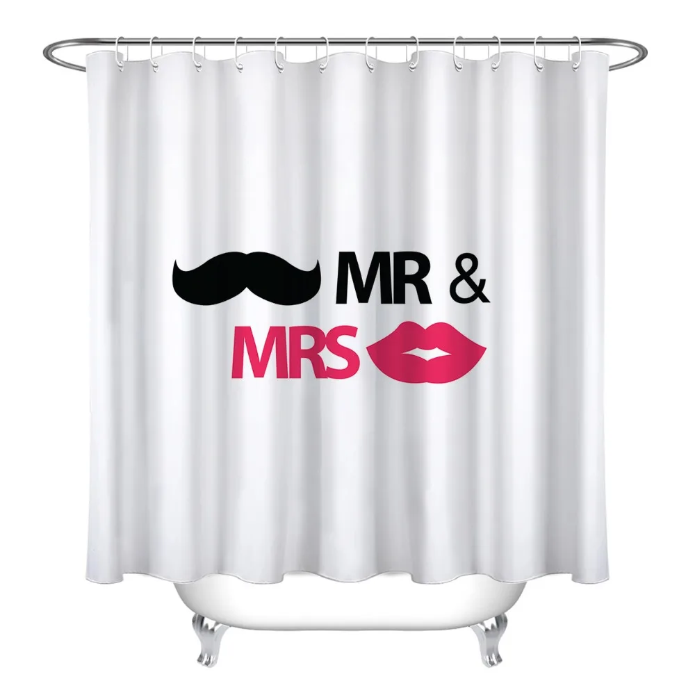 Белые занавески для душа LB MR And MRS Idea Love на заказ ванной водонепроницаемые из
