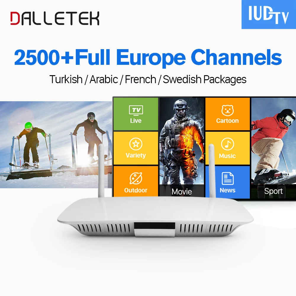 

Dalletektv IPTV Europ Box Android 6.0 Quad Core Box HD Iptv Subscription IPTV Italy Germany UK Spain Greece VIP Sports Live