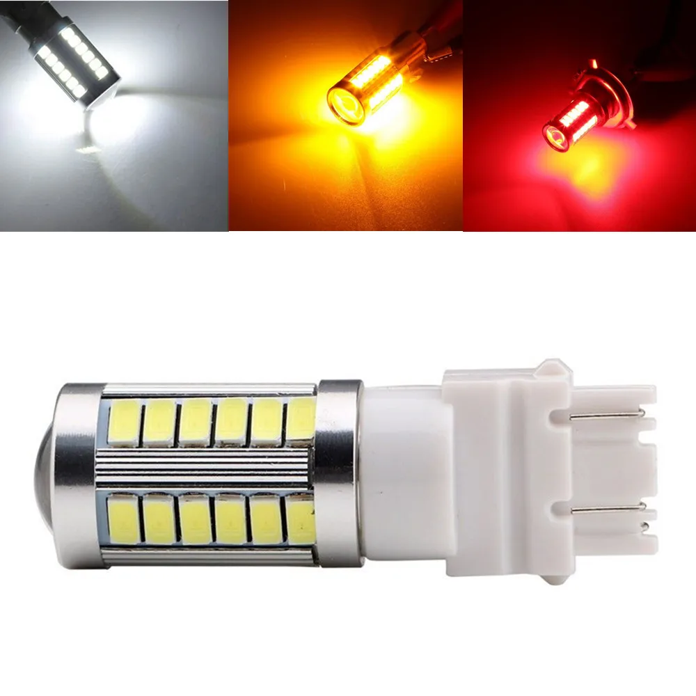 

3157 3156 T25 33SMD LED DRL Epistar 33 5730 Chips Red LED Tail Brake Light Turn Signal Reverse Bulb P27/7W P27W PY27/7W