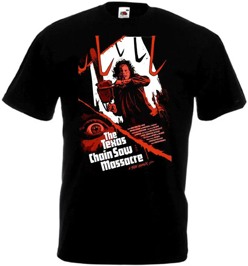 

The Texas Chain Saw Massacre Movie Poster Men'S Funny T-Shirt Hip Hop Harajuku Tshirts Designer Tee Shirt 100% Cotton