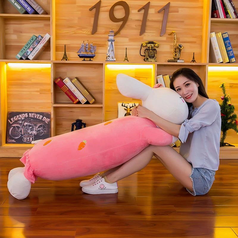 Dorimytrader Pop Cuddly Soft Cartoon Lying Bunny Plush Toy Large Stuffed Anime Rabbit Doll Pillow Gift for Girls Lover Present 130cm DY61999 (18)