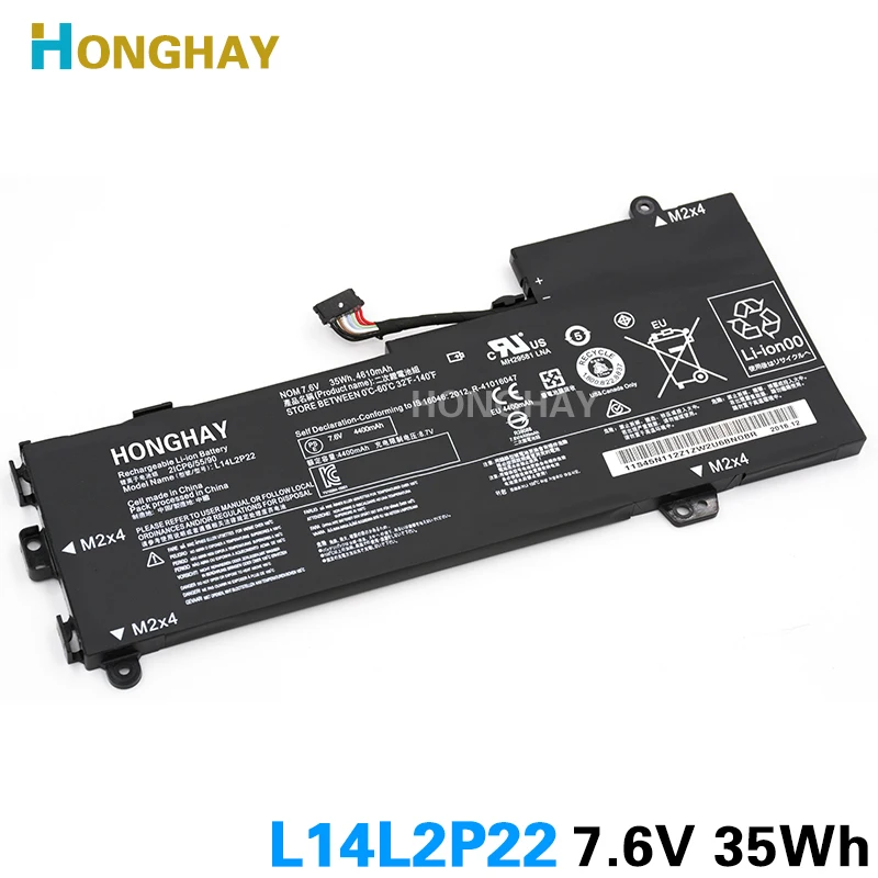 HONGHAY L14L2P22 ноутбук Батарея для LENOVO U30 U30-70 E31-70 U31-70 мин L14S2P22 L14M2P24 7,6 V 35WH 4610 мА-ч