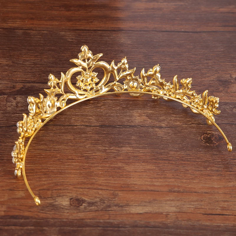 Vintage Silver Gold Crystal Tiara Princess Crown Wedding Hair Jewelry