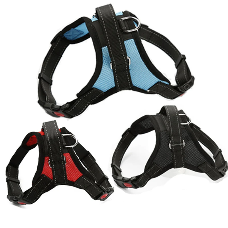 

High Quality Upgraded color collar Large Dog Telescopic Ventilation Mesh Harnesses Traction rope Pet For Medium and large Dogs