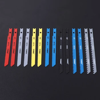 

14 Pcs Jigsaw Blades Set T Shank Fitting Jig Saw Metal Plastic Wood Blades