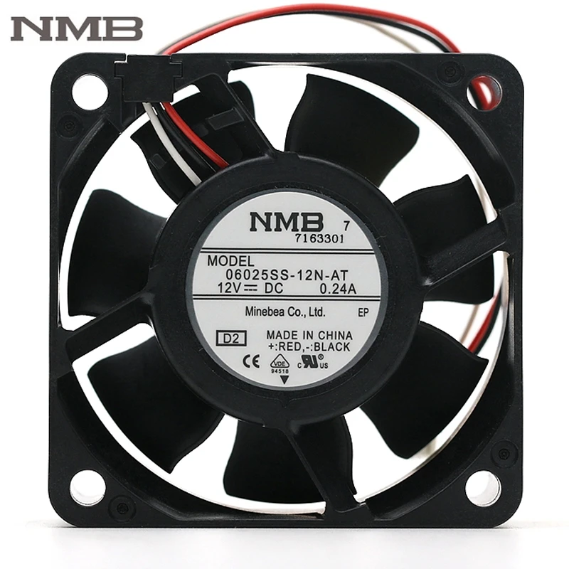 Оригинальный Для NMB 06025SS 12N AT 6025 12В 0.24A 6 см вентилятор охлаждения с двумя шариками