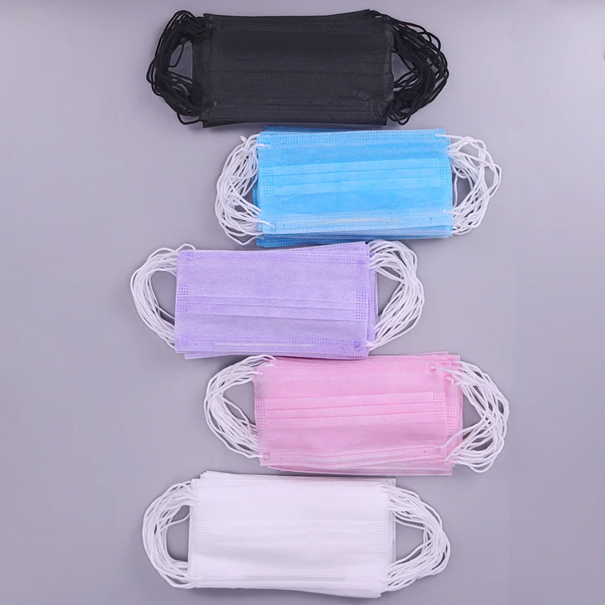 20PCS 3 Layers Dustproof Facial Protective Cover Masks Anti-Dust Disposable Surgical Medical Salon Earloop Face Mouth Masks