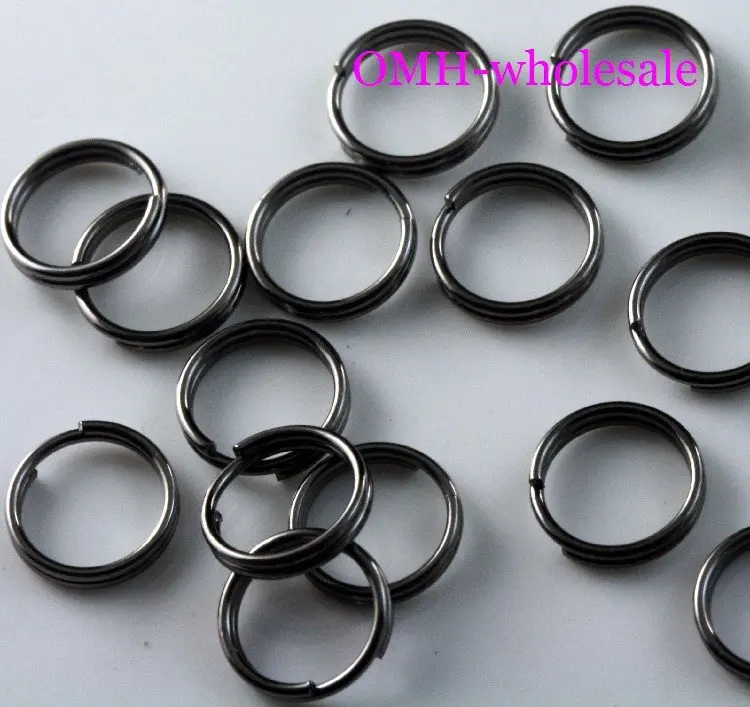 

OMH wholesale 6mm 880pcs Jewelry accessories Finding DIY circle black Plated Open Metal split Rings DY51