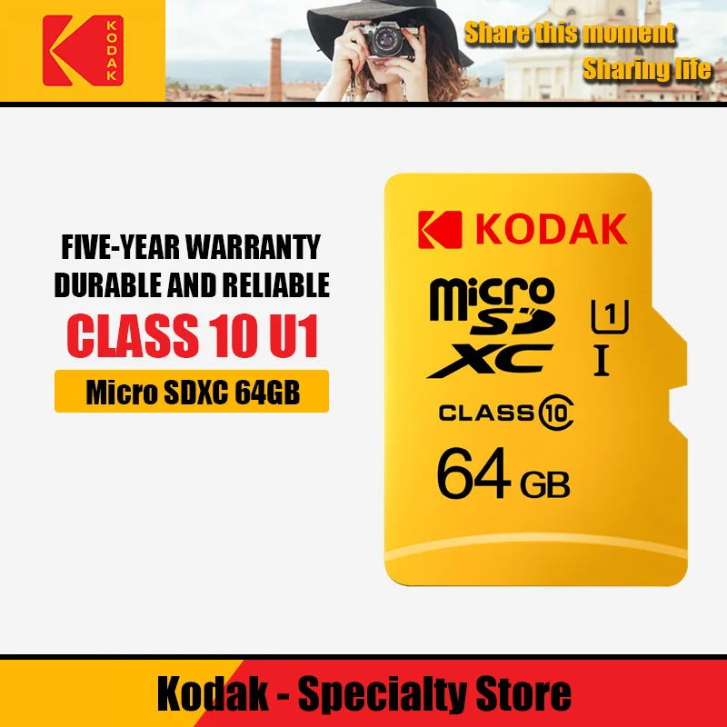 Kodak высокая скорость 16 Гб карта TF/Micro sd 32 Гб cartao de memoria класс 10 U1 64 ГБ флэш-карта памяти mecard 128 Гб Micro sd карт