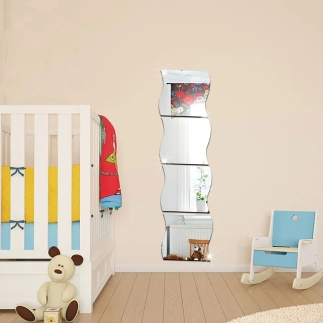 Dressing room mirror stickers S Shaped 3D Crystal Mirror Wall Sticker