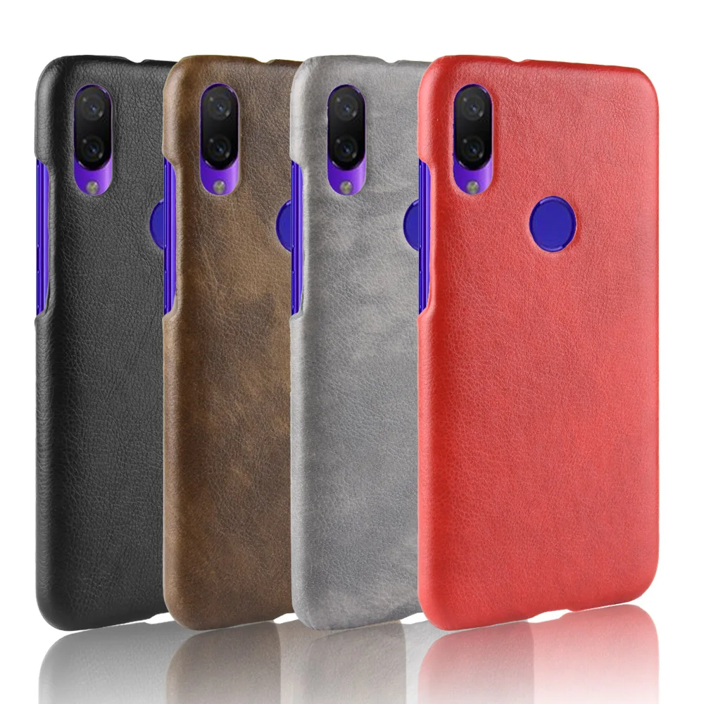 

Plain Case for Redmi Note 7 Duro Hard Contraportada Red Xiaomi Mi Note7 6.3" Inch XioMi Copy Leather PU Coffee Lithe Phone Shell