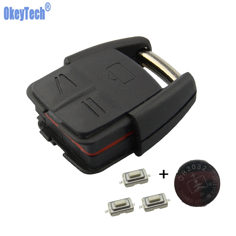 

OkeyTech Replacement Car Key Stying Remote Fob Case Cover With CR2032 Battery 3PCS Switch For Opel VAUXHALL VECTRA ASTRA ZAFIRA